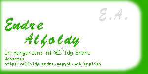 endre alfoldy business card